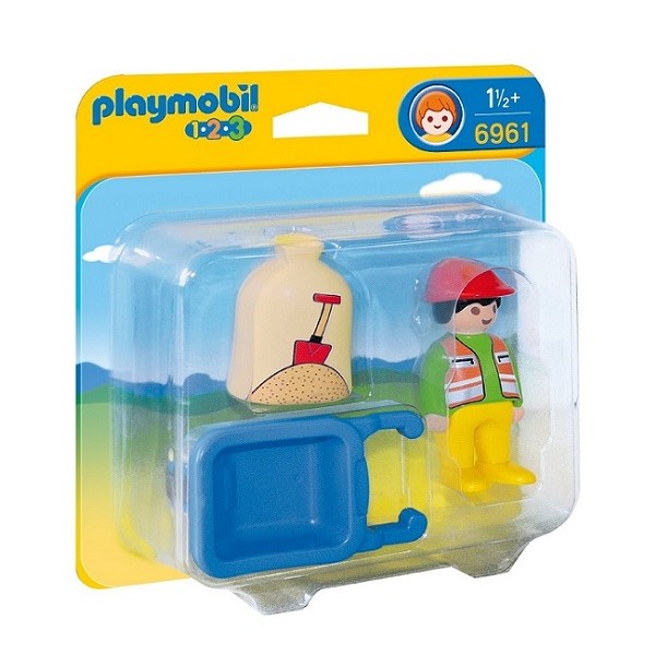 Playmobil 1.2.3  Arbeider met Kruiwagen