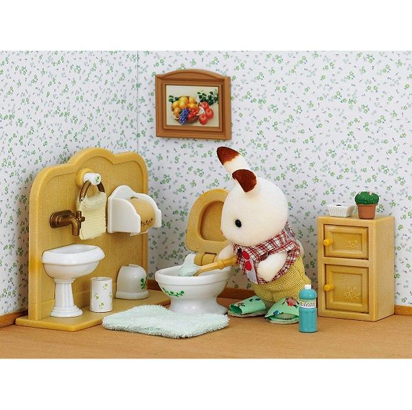 Sylvanian Families Meubels Badkamer met  Broer Chocoladekonijn