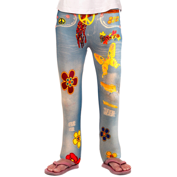 Flower Power jean legging voor kinderen