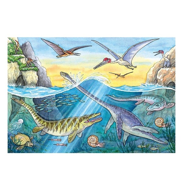  Puzzels 2 x 24 stukjes Dinosaurussen en hun Leefruimte