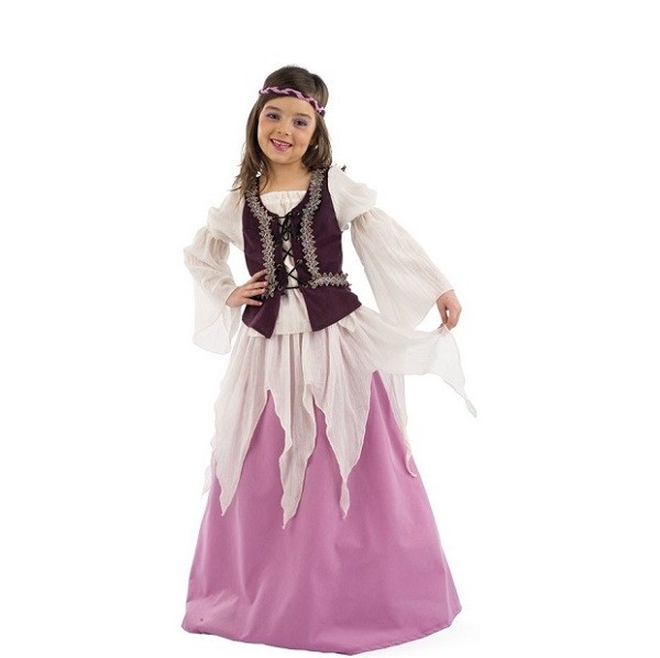 Middeleeuwse Prinses Kostuum Meisjes Roze  5-7 jaar