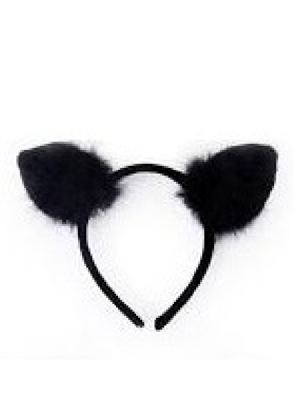 Diadeem kat met plushe zwart
