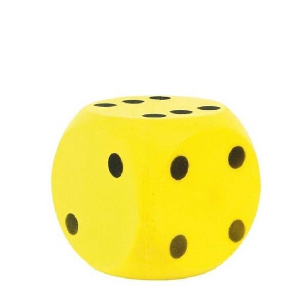 Dobbelsteen Soft / Foam 15 cm Geel