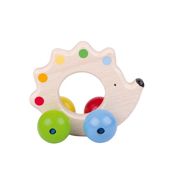 Baby Grijpring Hout Egel Kleur