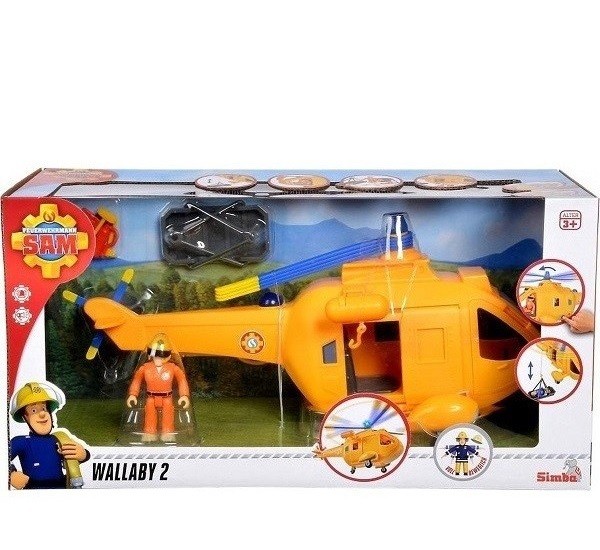 Brandweerman Sam Helikopter Wallaby met Figuur