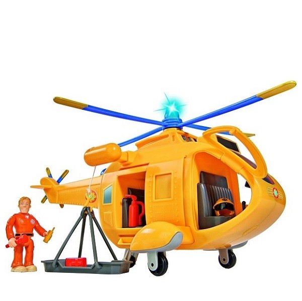 Brandweerman Sam Helikopter Wallaby met Figuur