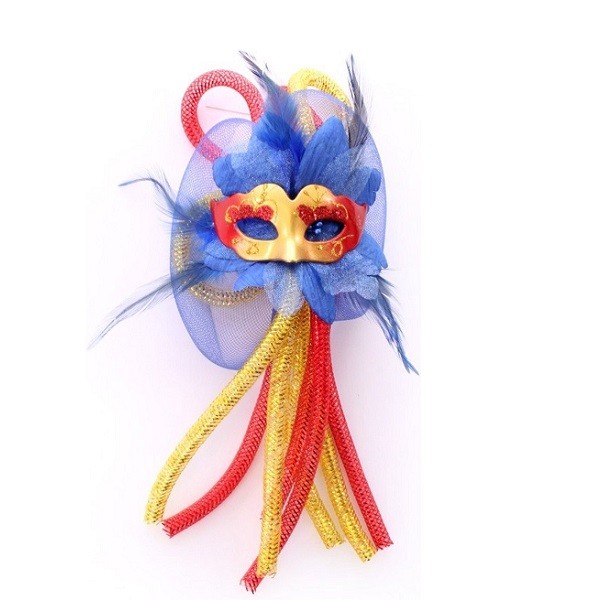 Broche Bloem Tubes en Oogmasker Geel / Rood