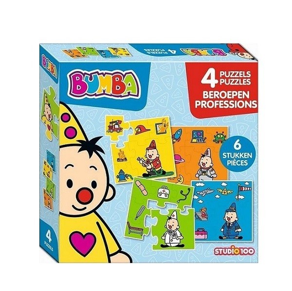 Bumba Puzzels 4 in 1 Beroepen 6 stukjes