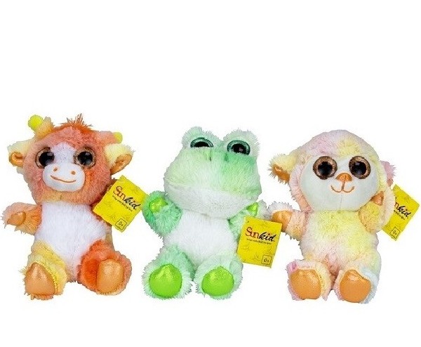 Dieren Pluche Felle Kleuren Assorti 18 cm
