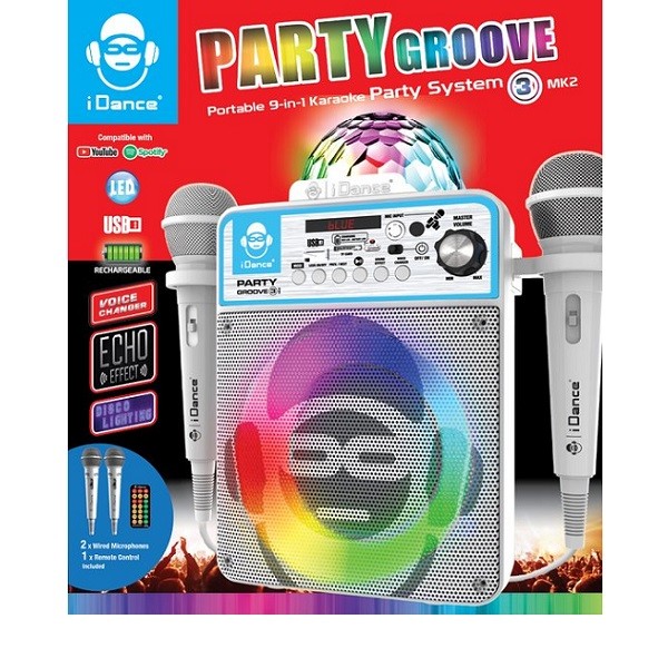 Idance Partybox Groove Karaoke Machine met 2 Microfoons