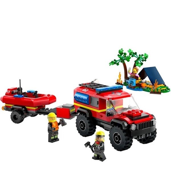 Lego City 4x4 Brandweerauto met Reddingsboot