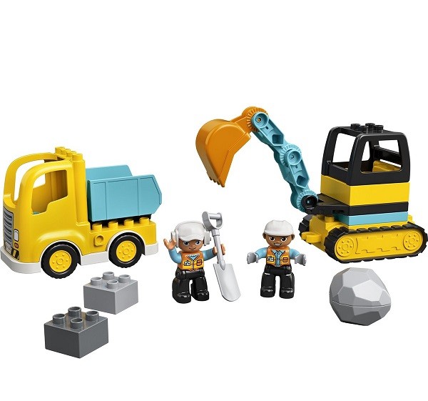 Lego Duplo Bouw Truck en Graafmachine met Rupsbanden