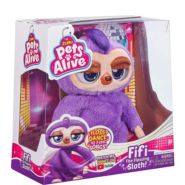 Luiaard Fifi Dansend Pets Alive 29 cm