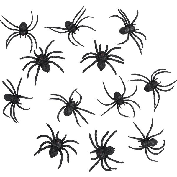 Nep Spinnen Zwart 4 cm 12 stuks