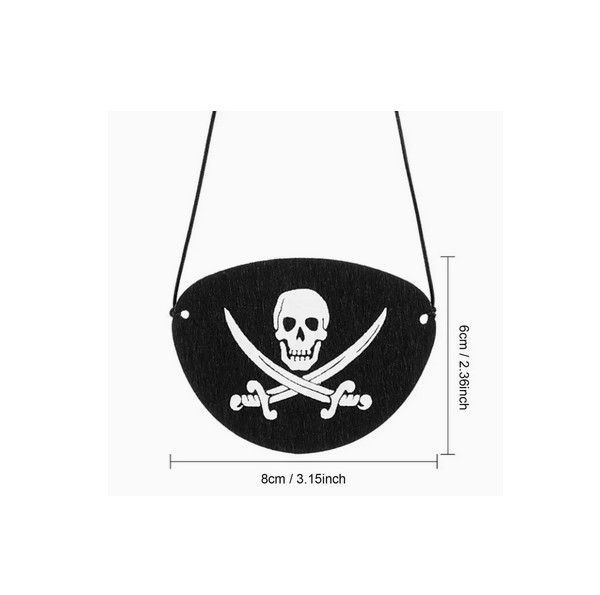 Piratenooglapje Zwart met Doodshoofd Assorti