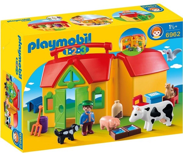 Playmobil 1.2.3 Meeneemboerderij met Dieren