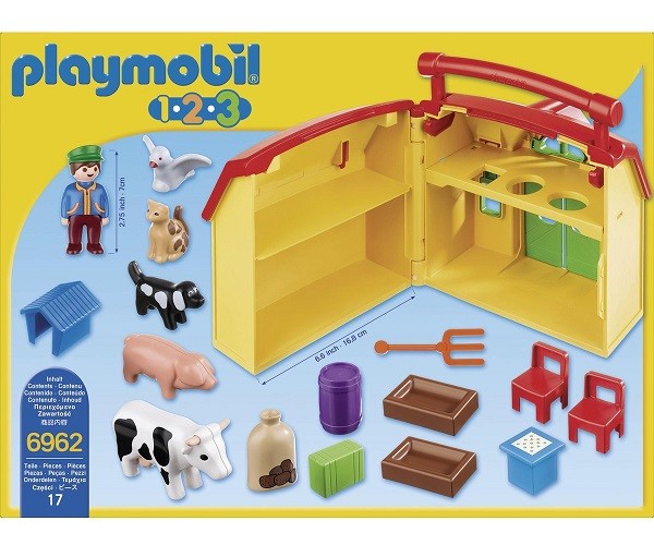 Playmobil 1.2.3 Meeneemboerderij met Dieren