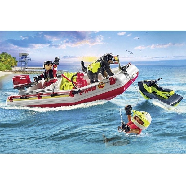Playmobil Action Heroes Brandweerboot met Aqua Scooter