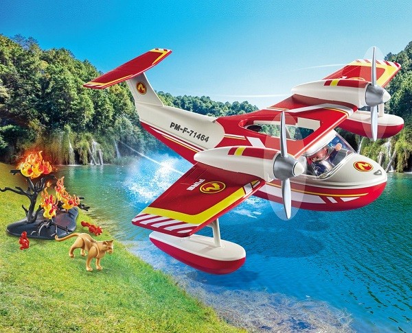 Playmobil Action Heroes Brandweervliegtuig met Blusfunctie