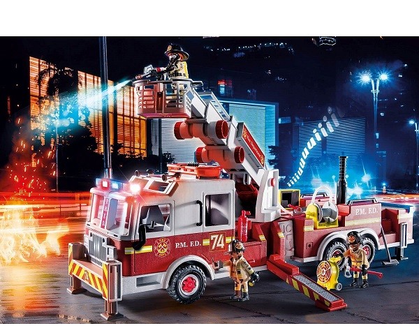 Playmobil City Action Brandweerwagen US Tower Ladder