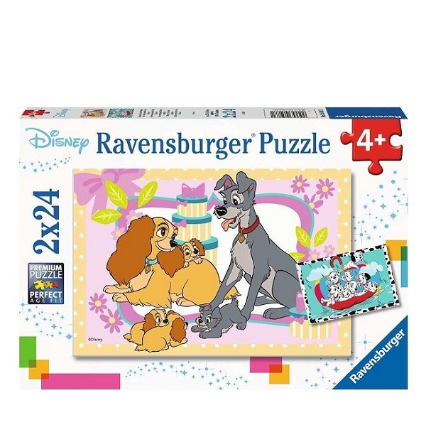 Puzzels 2 x 24 stukjes De schattigste Disney puppies