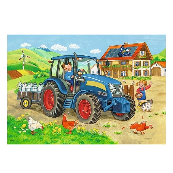  Puzzels 2 x 12 stukjes Op de Bouwplaats en de Boerderij