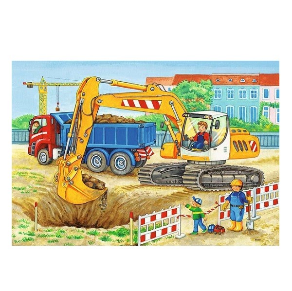  Puzzels 2 x 12 stukjes Op de Bouwplaats en de Boerderij