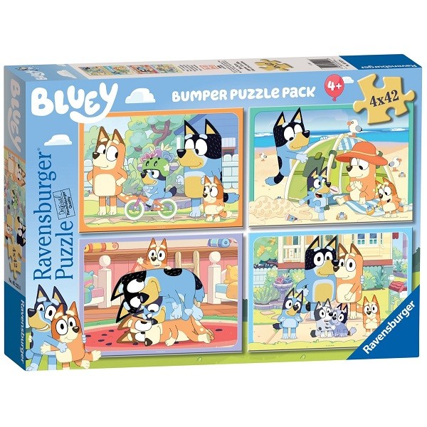 Puzzels 4 x 42 stukjes Bluey