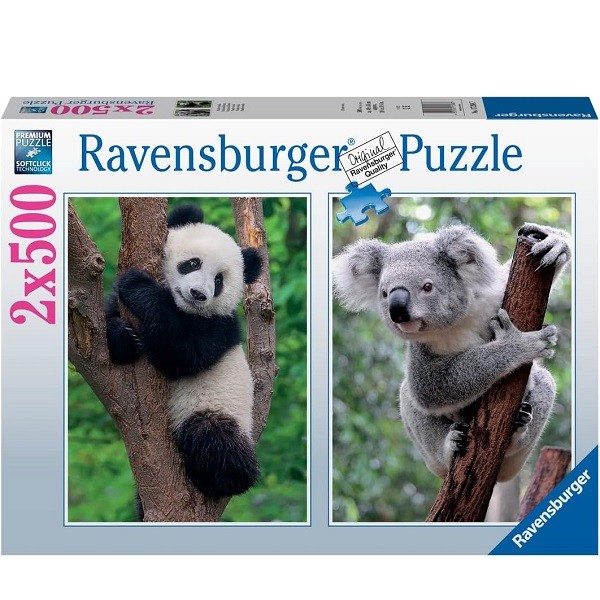 Ravensburger Puzzel Panda en Koala 2 x 500 stukjes