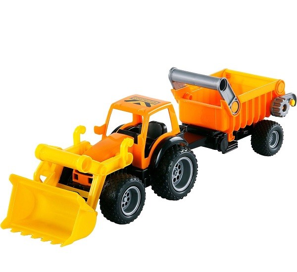 Zand- Tractor met Voorlader en Aanhanger Cavallino