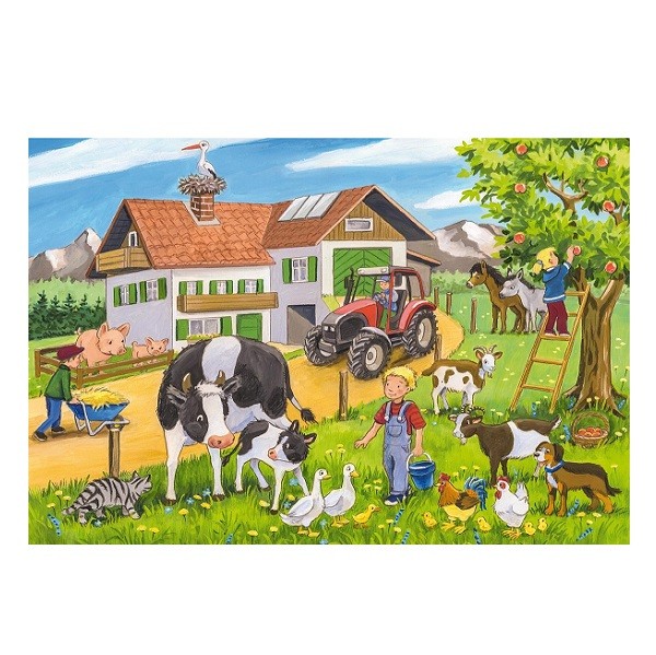  Puzzels 3 x 24 stukjes Op de Boerderij