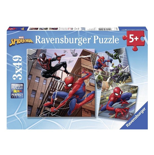  Puzzels 3 x 49 stukjes Spider-Man in Actie