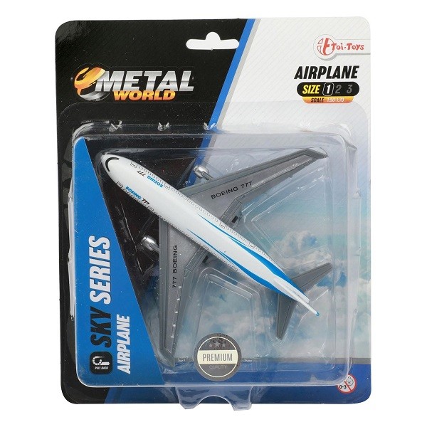 Vliegtuig Metal World Pull Back  Assorti