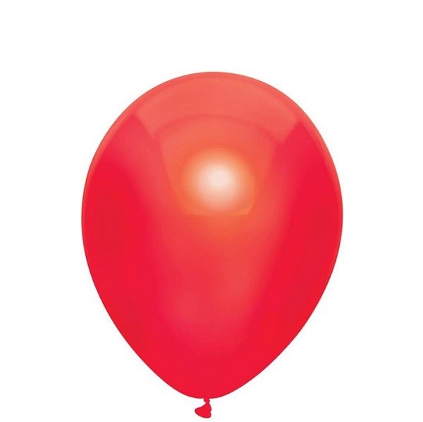  Ballonnen Uni Metallic Rood 30 cm 100 stuks