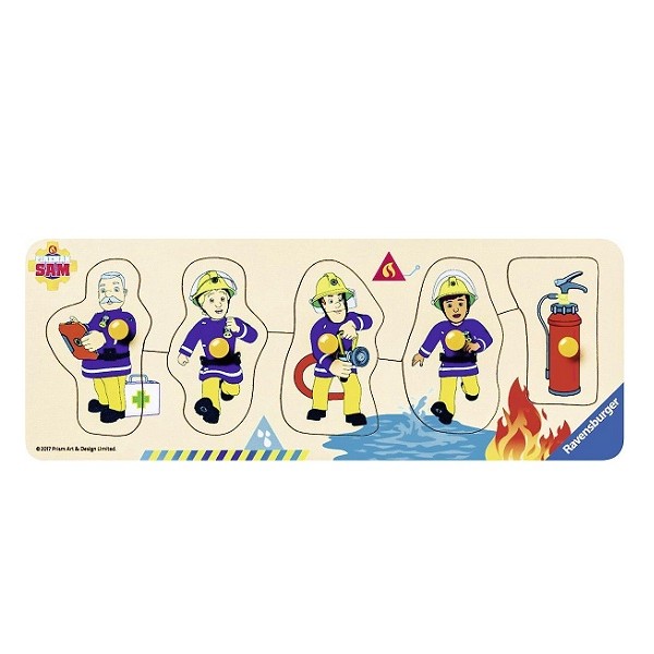 images/productimages/small/Houten_Knopjespuzzel_Brandweerman_Sam_5_Stukjes_1.jpg