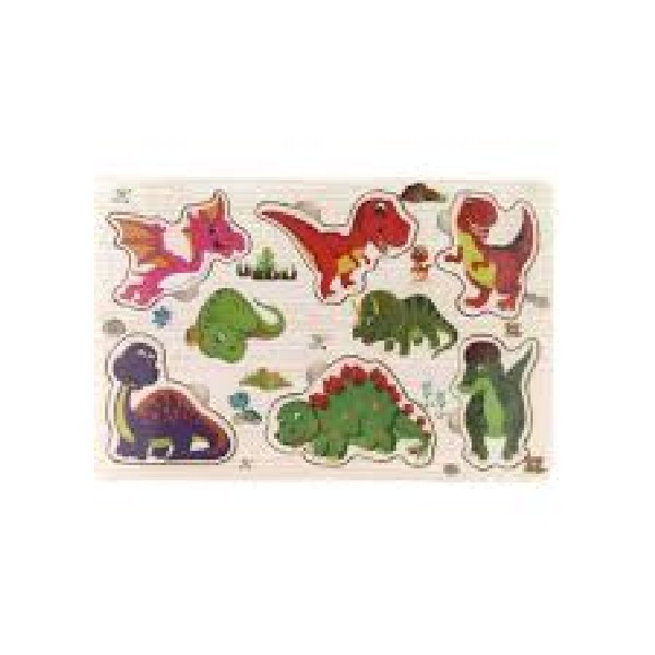 Houten Puzzel Onderwaterwereld of dino assorti 6-Delig