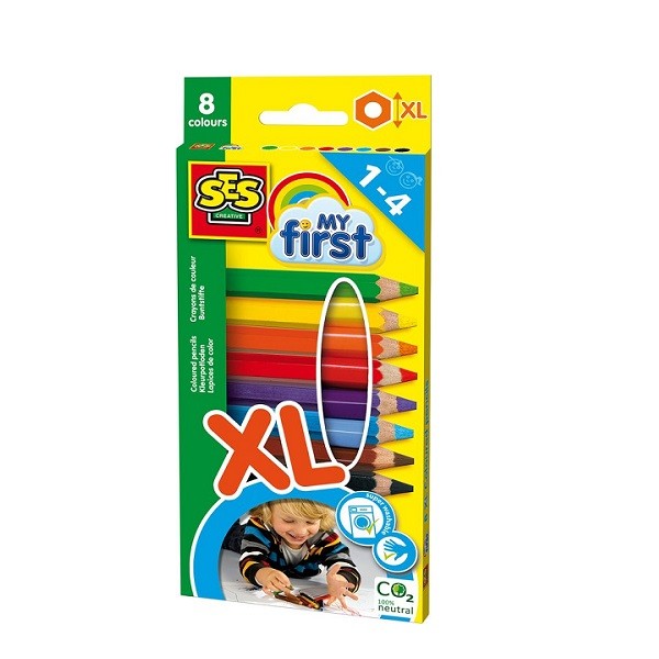 Kleurpotloden SES My First XL 8 -Delig