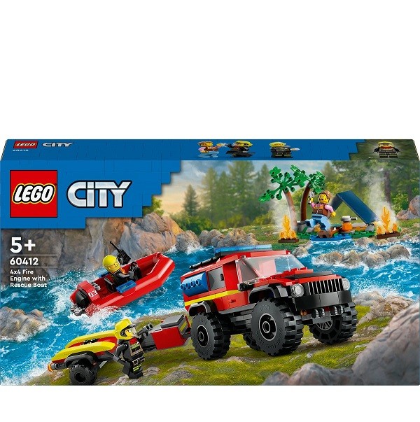 Lego City 4x4 Brandweerauto met Reddingsboot