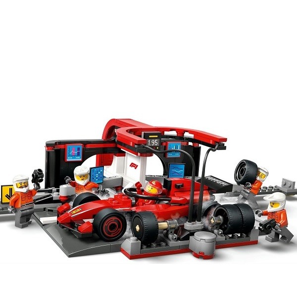 Lego City F1 Pitstop en Pitcrew met Ferrari 