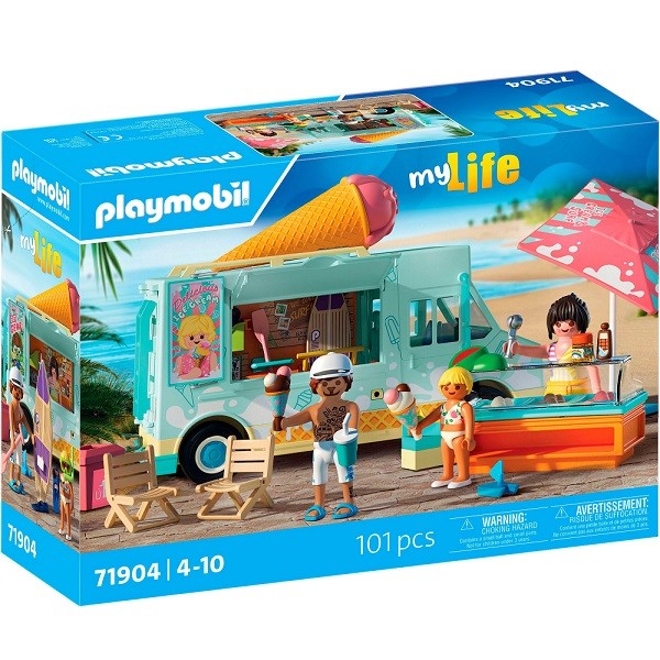 Playmobil My Life Strandvakantie IJscowagen met Surfshop