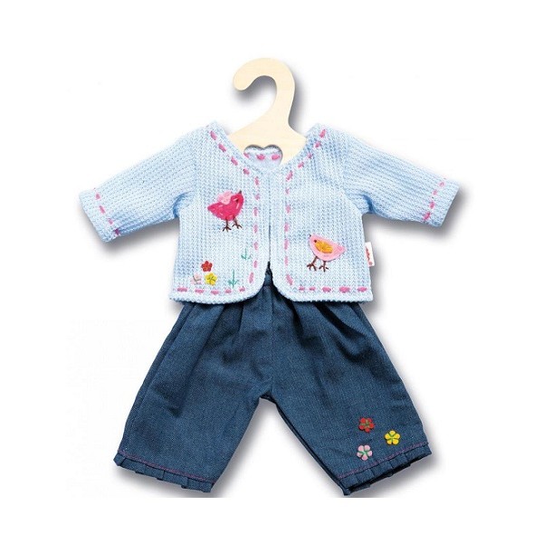 Poppenkleding  Jeans met Vestje 28-35 cm