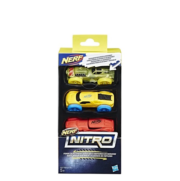 Nitro Nerf Schuimauto's - Geel, Groen en Rood