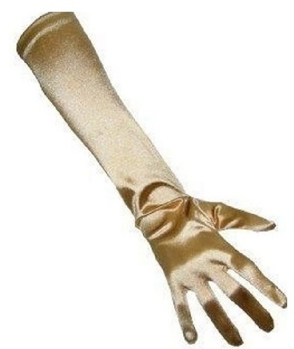 Handschoen Satijn Goud 48 cm