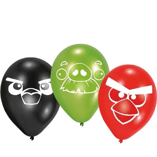 Ballonnen 23cm - Angry Birds (6 stuks)