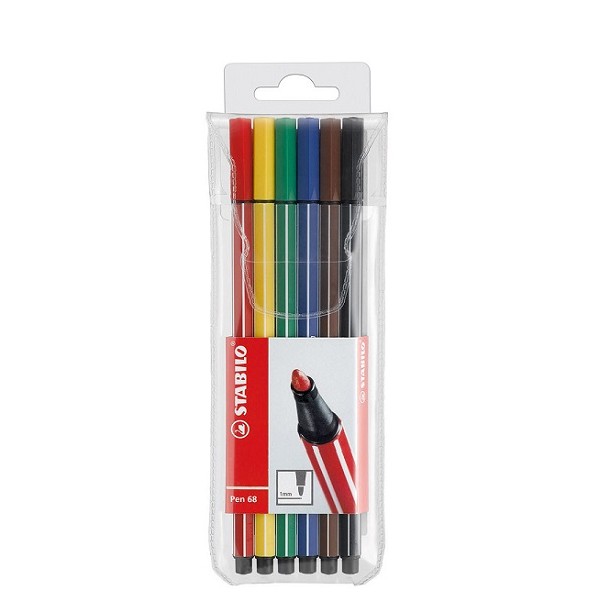 Stabilo Viltstiften Pen 68 in Etui  6 Stuks