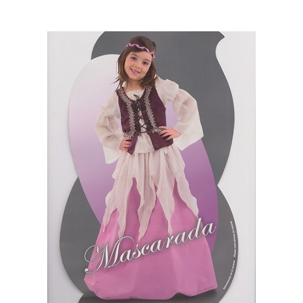 Middeleeuwse Prinses Kostuum Meisjes Roze  5-7 jaar