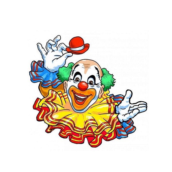 Wanddecoratie Clown met Grote Kraag 15 x 15 cm