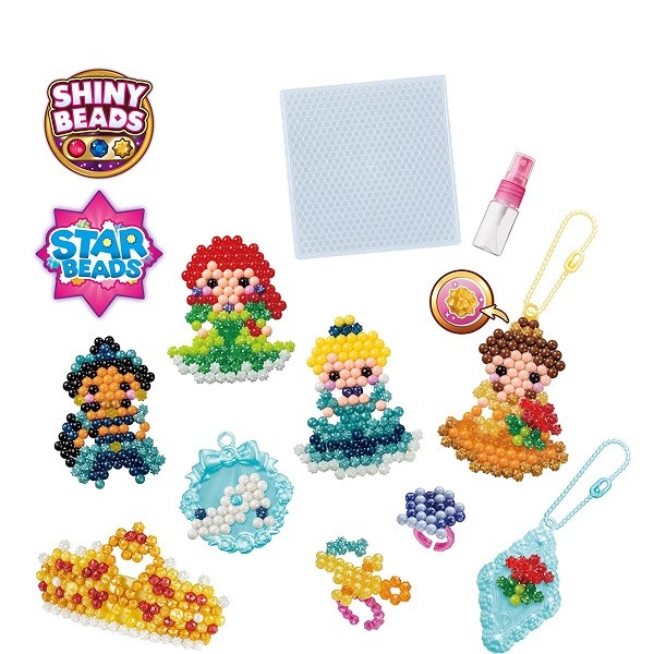 Aquabeads Disney Princess verkleedset -complete set- 800 parels in 32 kleuren- legbord- sproeier- sleutelhanger