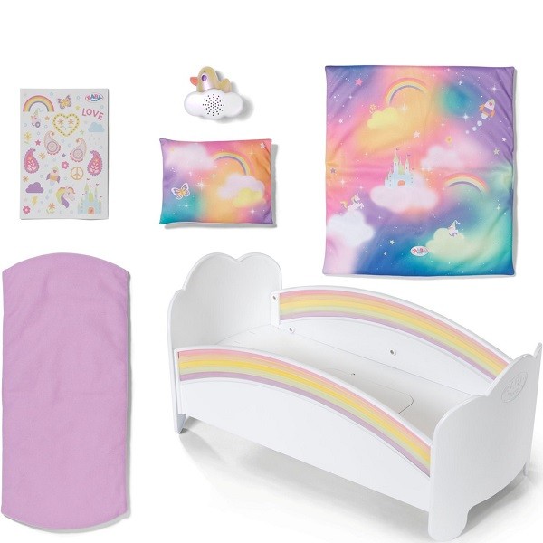Baby Born Regenboog Poppenbed met Slaapliedje