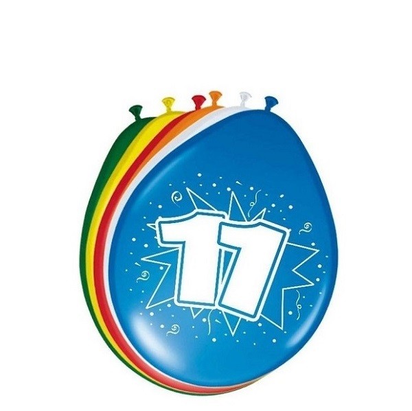  Ballonnen 30cm -11 Jaar 8 stuks